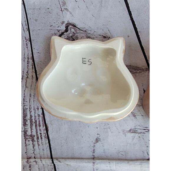 Pottery Handmade Cat Kitty Trinket Dish - Picture 4 of 11